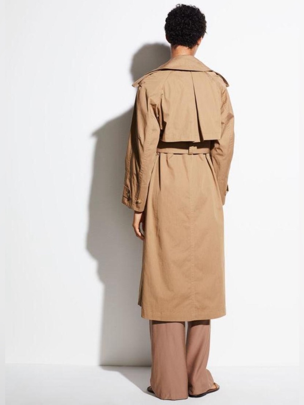Vince Women’s Dark Khaki Belted Cotton Trench Jacket—M - Picture 10 of 14